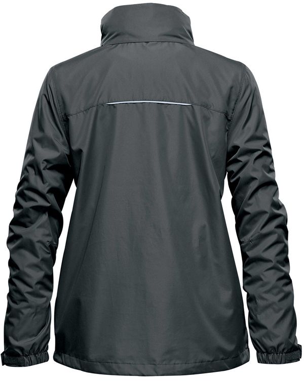 Am image of a Custom Stormtech Women's Nautilus 3 In 1 System Jacket in Dolphin!