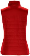 Am image of a Custom Stormtech Womens Nautilus Quilted Vest in BRIGHT RED!