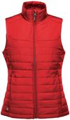 Am image of a Custom Stormtech Womens Nautilus Quilted Vest in BRIGHT RED!