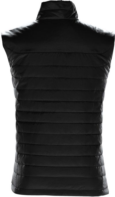 Am image of a Custom Stormtech Womens Nautilus Quilted Vest in BLACK!