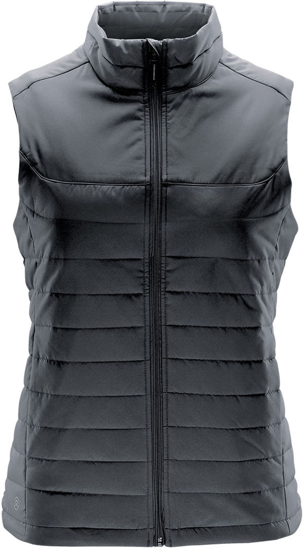 Am image of a Custom Stormtech Womens Nautilus Quilted Vest in Dolphin!