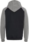 Am image of a Custom King Fashion Fleece Raglan Hooded Sweatshirt in Black/Grey Heather!