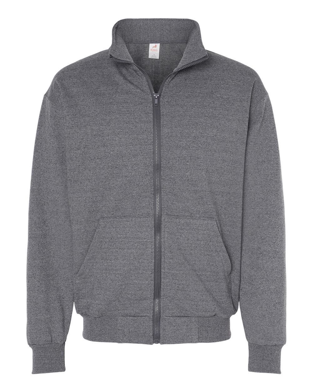 King Fashion Full Zip Sweatshirt in Charcoal Mix
