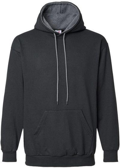 Am image of a Custom King Fashion Two Tone Hooded Sweatshirt in Black/Charcoal!