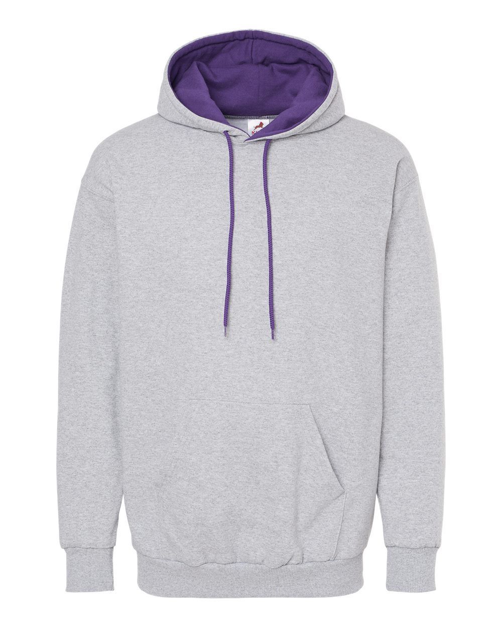 King Fashion Two Tone Hooded Sweatshirt in Sport Grey/Purple
