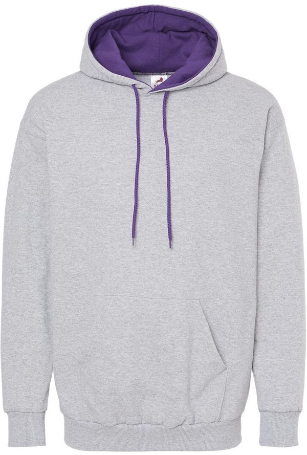 Am image of a Custom King Fashion Two Tone Hooded Sweatshirt in Sport Grey/Purple!