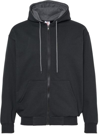 Am image of a Custom King Fashion Full Zip Hooded Sweatshirt in Black/Charcoal!