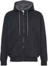 Am image of a Custom King Fashion Full Zip Hooded Sweatshirt in Black/Charcoal!