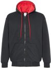 Am image of a Custom King Fashion Full Zip Hooded Sweatshirt in Black/Red!