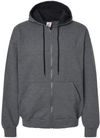 An image of a Custom King Fashion Full Zip Hooded Sweatshirt in Charcoal/Black!
