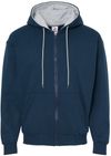 Am image of a Custom King Fashion Full Zip Hooded Sweatshirt in Navy/Sport Grey!