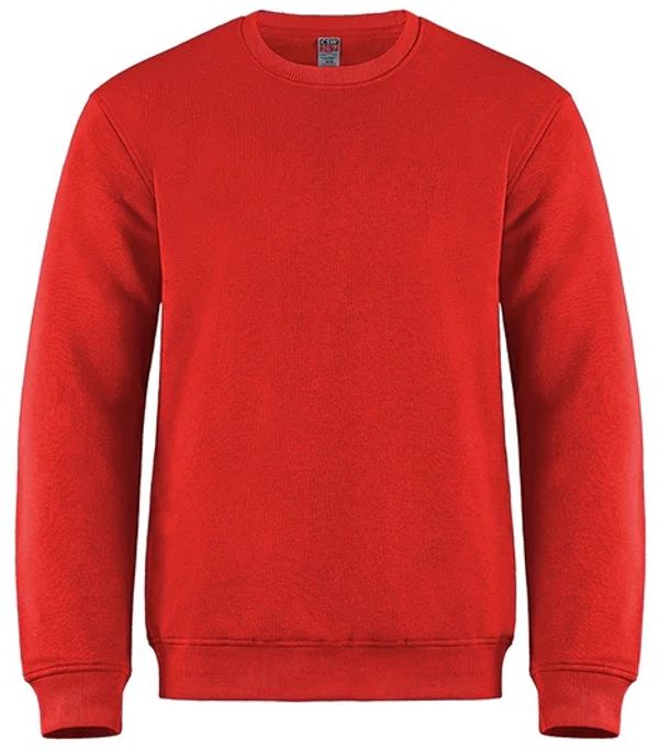 Am image of a Custom CSW Adult Crewneck Pullover Sweatshirt in Red!