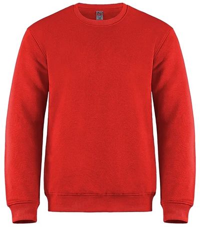 Am image of a Custom CSW Adult Crewneck Pullover Sweatshirt in Red!
