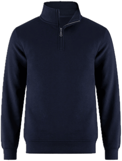 Am image of a Custom CSW Flux Quarter Zip Pullover in Navy!