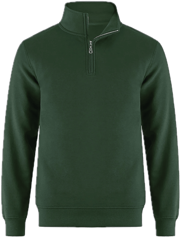 Am image of a Custom CSW Flux Quarter Zip Pullover in Forest!