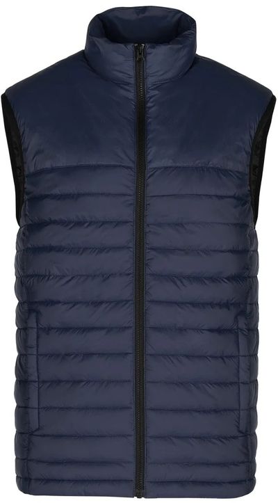 Am image of a Custom CX2 Faro Mens Lightweight Puffy Vest in Navy!