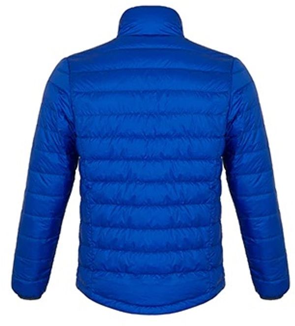 Am image of a Custom CX2 Arctic Mens Polyester Quilted Down in Blue!