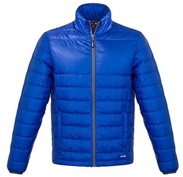 Am image of a Custom CX2 Arctic Mens Polyester Quilted Down in Blue!