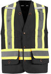 Am image of a Custom CX2 High Vis Surveyor Safety Vest in Black!