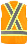 Am image of a Custom CX2 High Vis Surveyor Safety Vest in Hi Vis Orange!