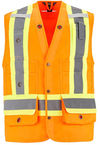 Am image of a Custom CX2 High Vis Surveyor Safety Vest in Hi Vis Orange!