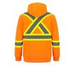 Am image of a Custom CX2 Infinity Hi Vis Polyester Full Zip Hoodie in Hi Vis Orange!