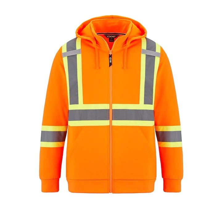 CX2 Infinity Hi Vis Polyester Full Zip Hoodie in Hi Vis Orange