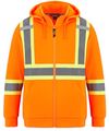 Am image of a Custom CX2 Infinity Hi Vis Polyester Full Zip Hoodie in Hi Vis Orange!