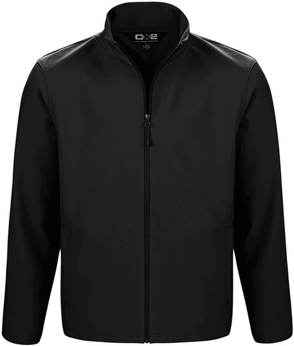 Am image of a Custom CX2 Cadet Lightweight Softshell Jacket in Black!