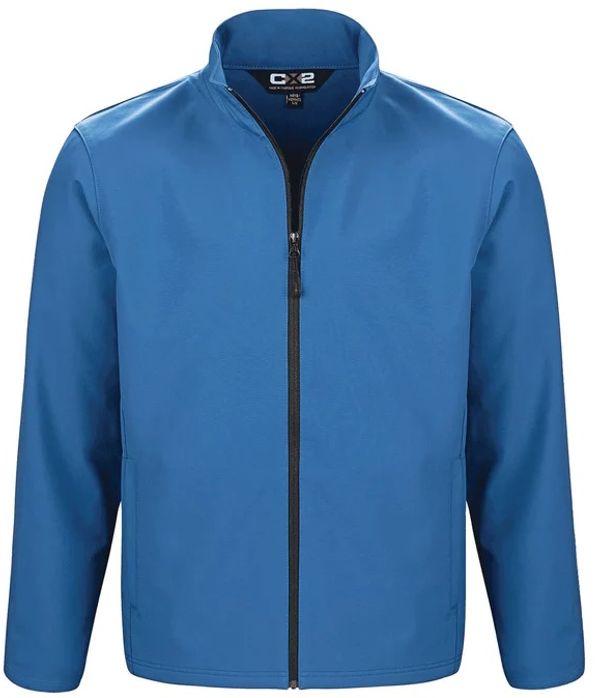 Am image of a Custom CX2 Cadet Lightweight Softshell Jacket in Blue!