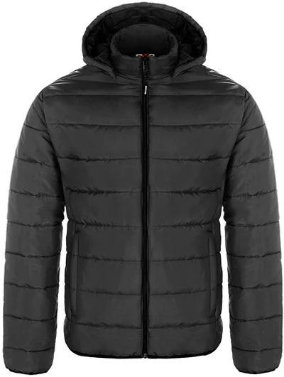 Am image of a Custom CX2 Glacial Youth Puffy Jacket with Detachable Hood in Black!