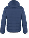 Am image of a Custom CX2 Glacial Youth Puffy Jacket with Detachable Hood in Navy!