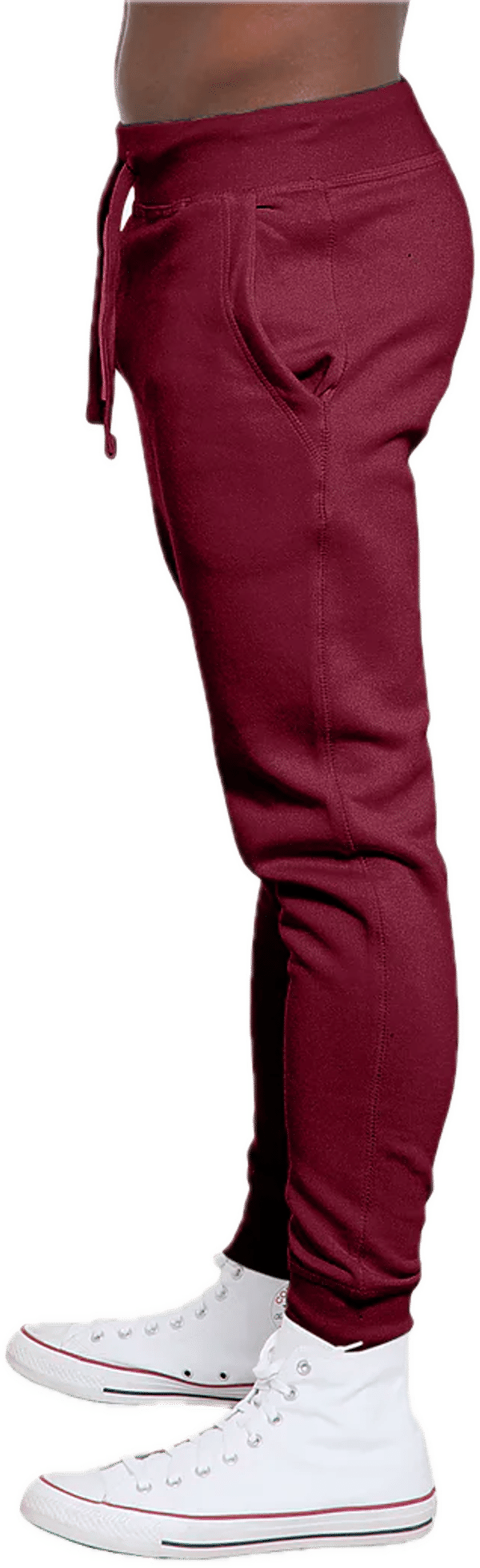 An image of a Custom Lane 7 Premium Fleece Joggers in Burgundy!