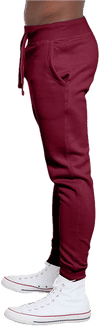 An image of a Custom Lane 7 Premium Fleece Joggers in Burgundy!