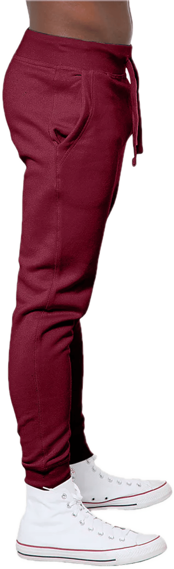 An image of a Custom Lane 7 Premium Fleece Joggers in Burgundy!