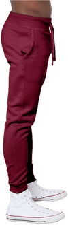 An image of a Custom Lane 7 Premium Fleece Joggers in Burgundy!