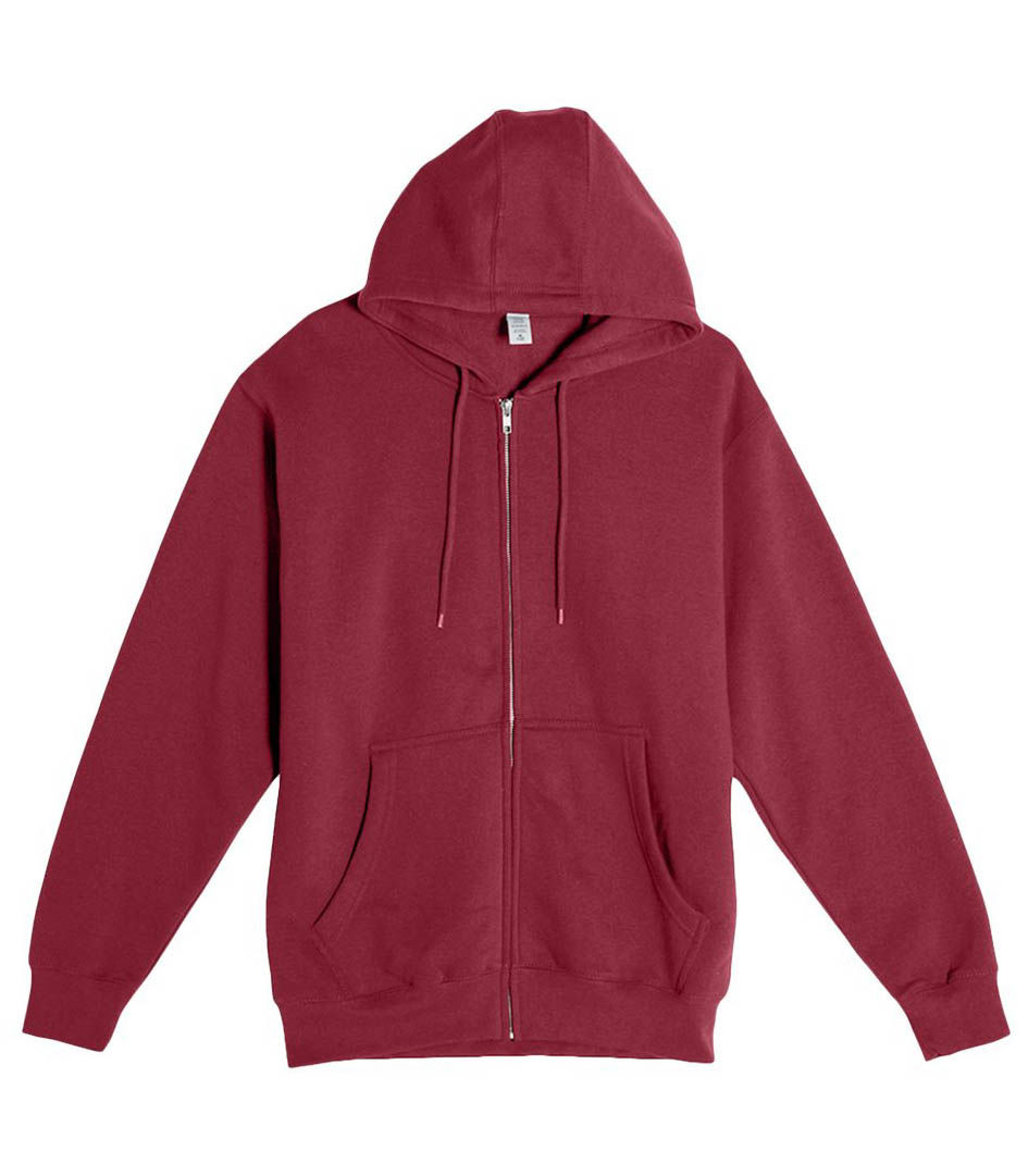 Lane 7 Premium Full Zip Hoodie in Burgundy