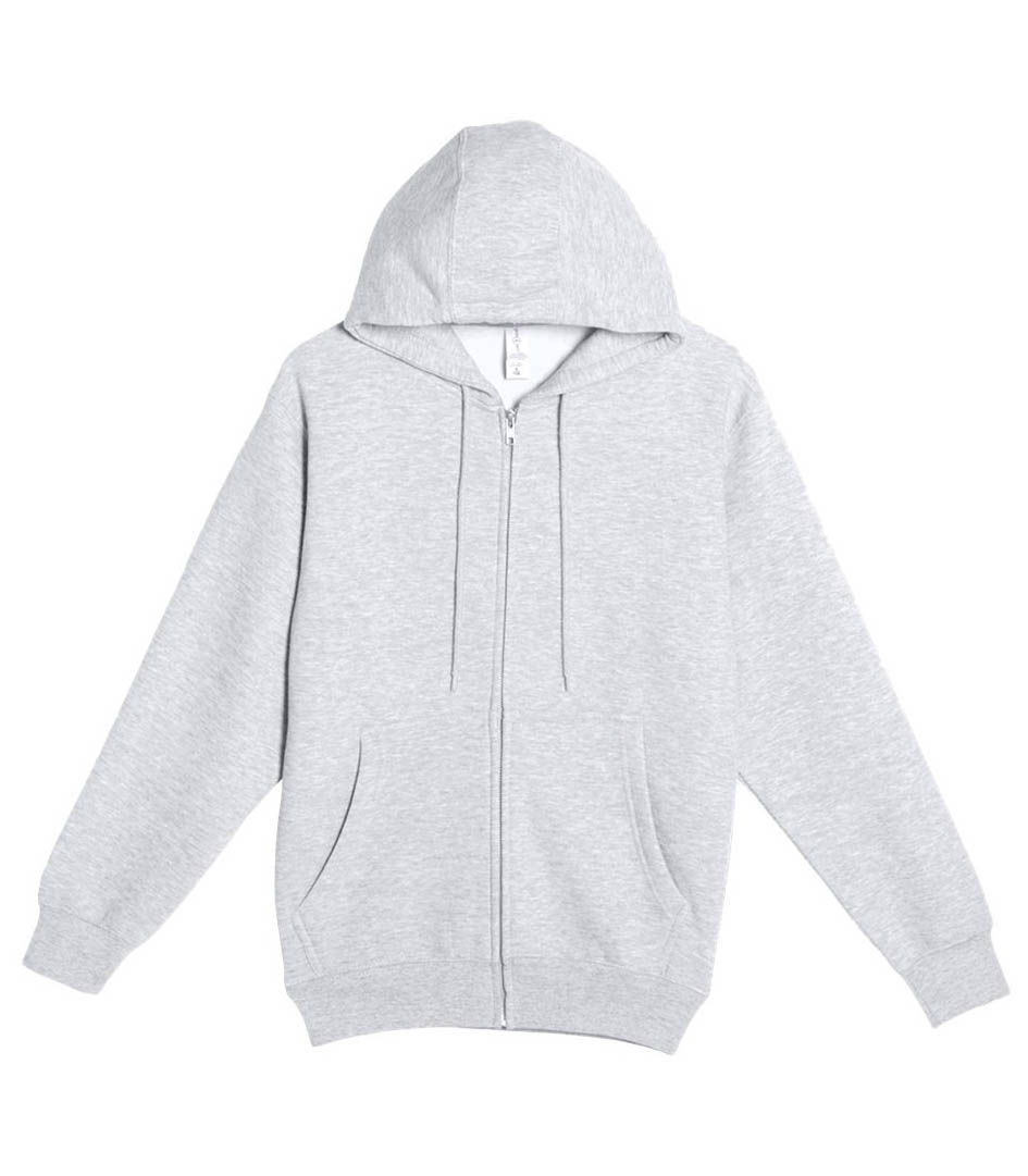 Lane 7 Premium Full Zip Hoodie in Heather Grey