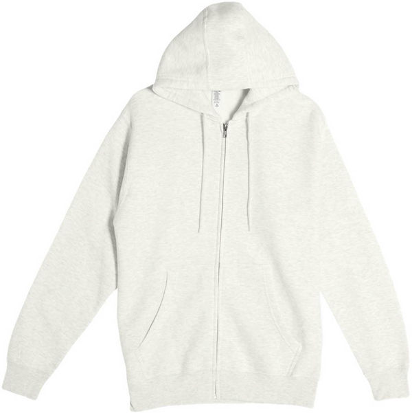 An image of a Custom Lane 7 Premium Full Zip Hoodie in Oatmeal Heather!