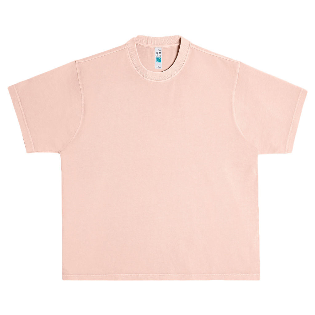 Lane 7 Urban Heavy Pigment Tee in Salmon Pink