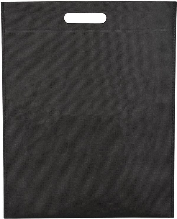 An image of a Custom Large Freedom Heat Seal Non Woven Tote in Black!