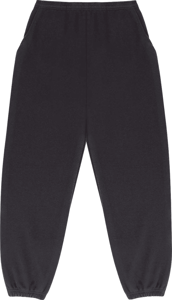 Am image of a Custom LA Apparel 10oz Mid Wt Fleece Wide Pant in Black!