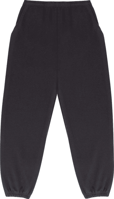 Am image of a Custom LA Apparel 10oz Mid Wt Fleece Wide Pant in Black!