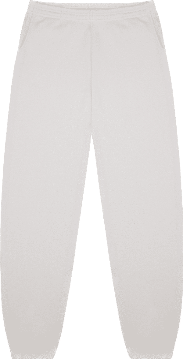 Am image of a Custom LA Apparel 10oz Mid Wt Fleece Wide Pant in Creme!