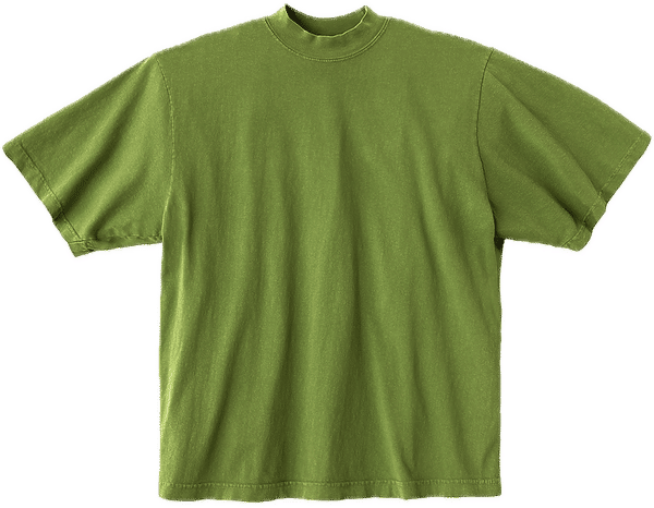 An image of a Custom LA Apparel 18 singles SS Oversized Mock Tee in Celery Green!