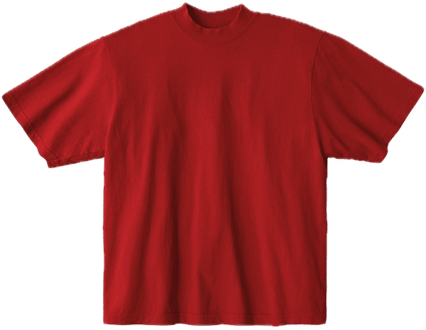 An image of a Custom LA Apparel 18 singles SS Oversized Mock Tee in Cherry Red!
