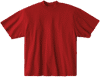 An image of a Custom LA Apparel 18 singles SS Oversized Mock Tee in Cherry Red!