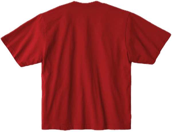 An image of a Custom LA Apparel 18 singles SS Oversized Mock Tee in Cherry Red!