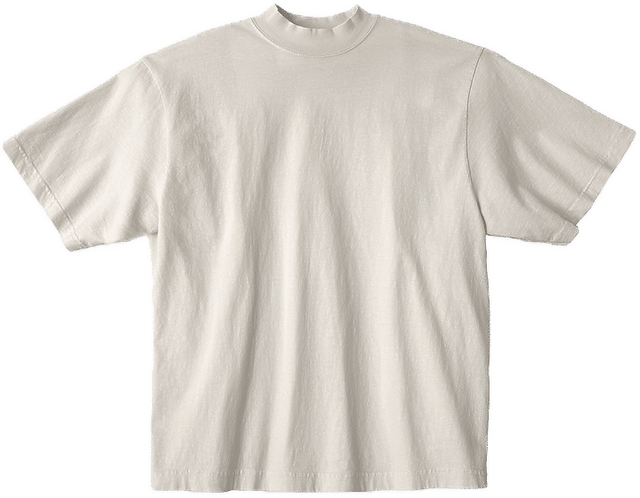 LA Apparel 18 singles SS Oversized Mock Tee in Creme