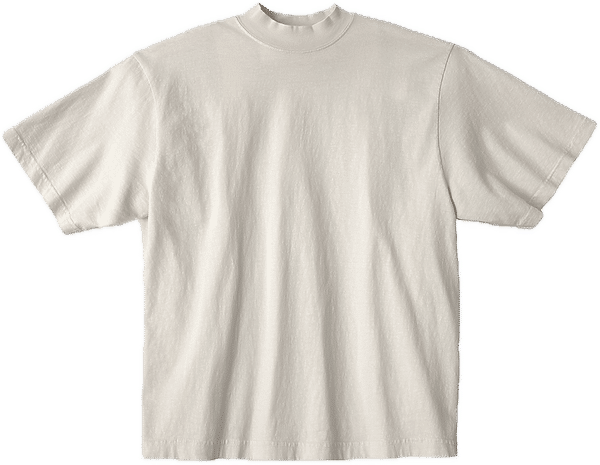 An image of a Custom LA Apparel 18 singles SS Oversized Mock Tee in Creme!